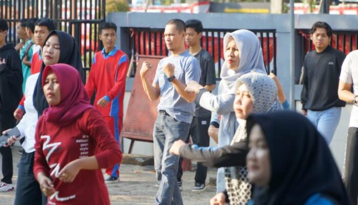 Dinkominfo Muba Terapkan Jum’at Sehat Gelar Senam Pagi Bersama